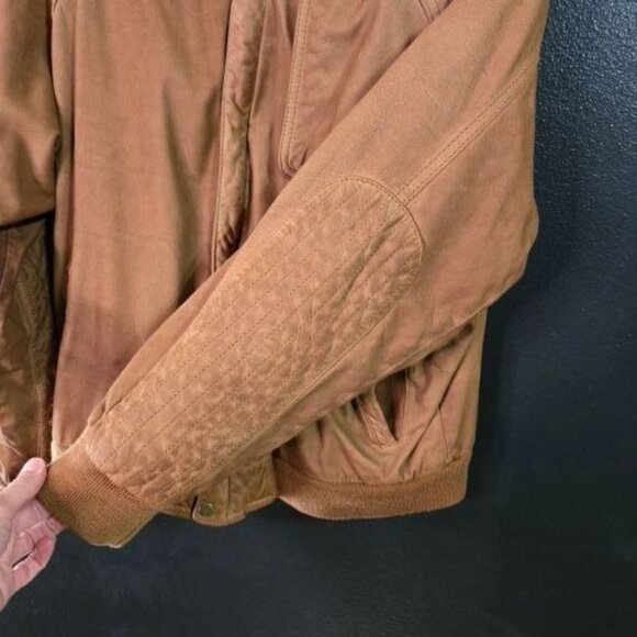 Vintage 90s Marlboro Suede Leather Bomber Jacket Mens L Rugged Distressed - Picture 14 of 16
